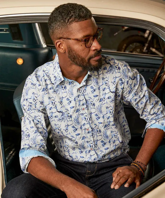 Men Joe Browns Free As A Bird Shirt White Blue Men Joe Browns Free As A Bird Shirt White Blue