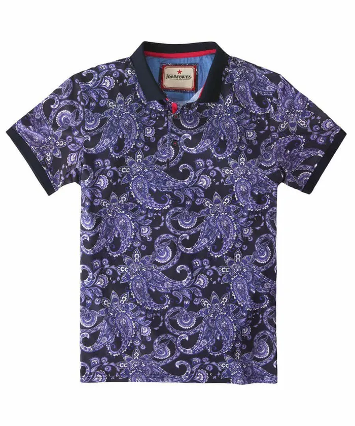 Men Joe Browns Perfect Paisley Polo Shirt Purple Men Joe Browns Perfect Paisley Polo Shirt Purple