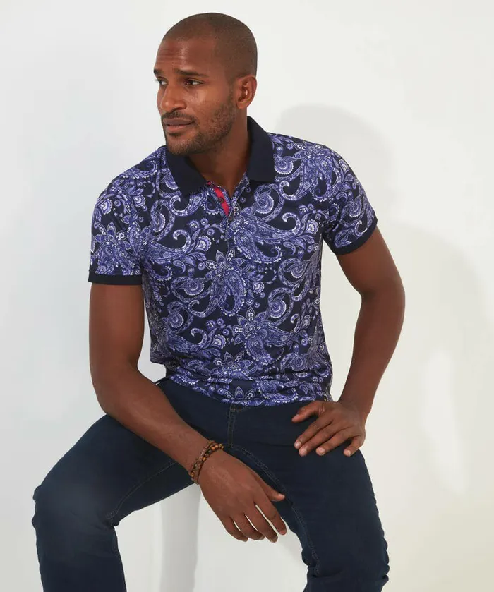 Men Joe Browns Perfect Paisley Polo Shirt Purple Men Joe Browns Perfect Paisley Polo Shirt Purple