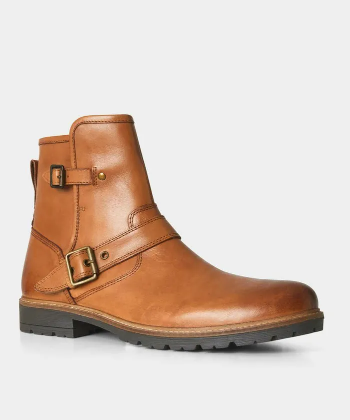 Men Joe Browns Snake Pass Leather Biker Boots Blacktan Men Joe Browns Snake Pass Leather Biker Boots Blacktan