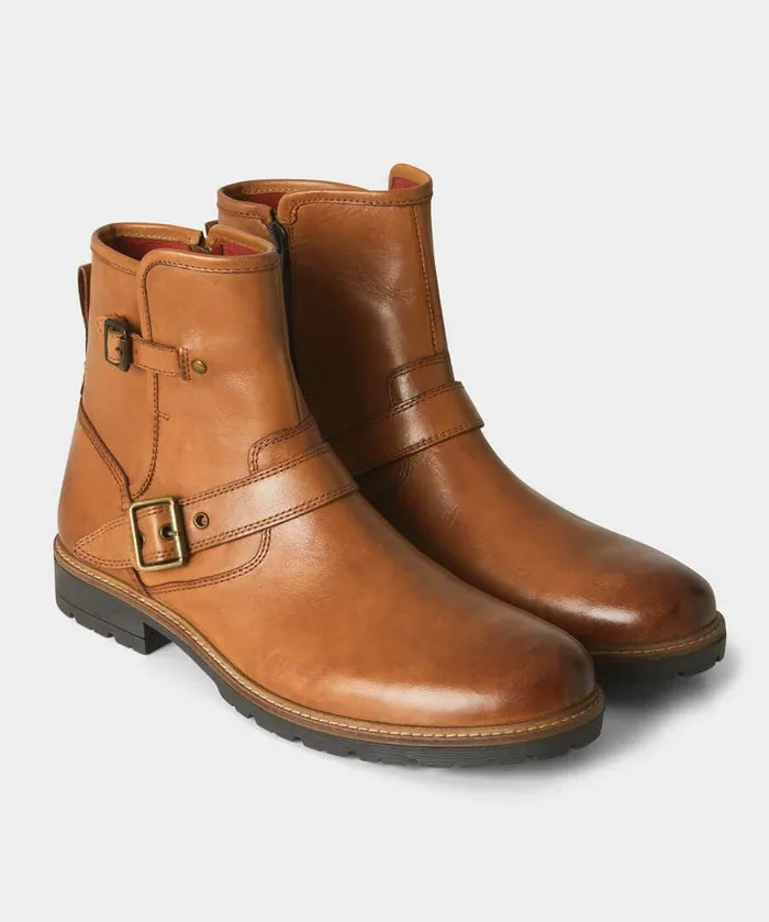 Men Joe Browns Snake Pass Leather Biker Boots Blacktan Men Joe Browns Snake Pass Leather Biker Boots Blacktan