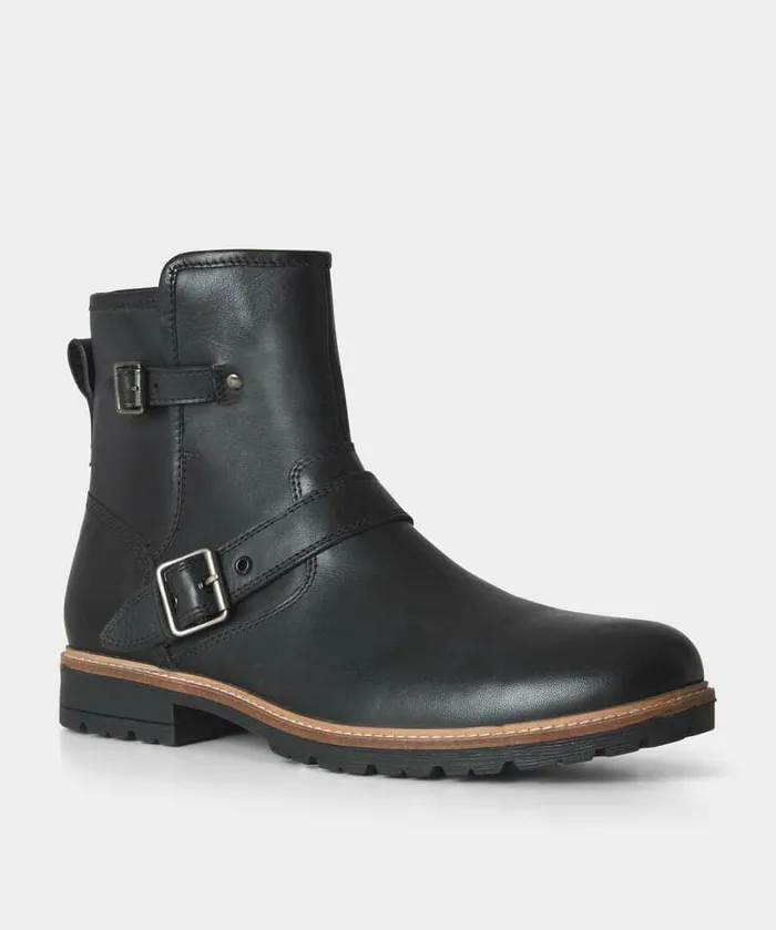 Men Joe Browns Snake Pass Leather Biker Boots Blacktan Men Joe Browns Snake Pass Leather Biker Boots Blacktan