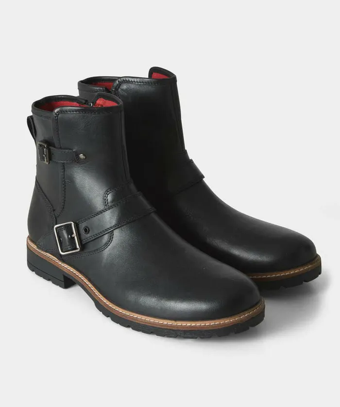 Men Joe Browns Snake Pass Leather Biker Boots Blacktan Men Joe Browns Snake Pass Leather Biker Boots Blacktan