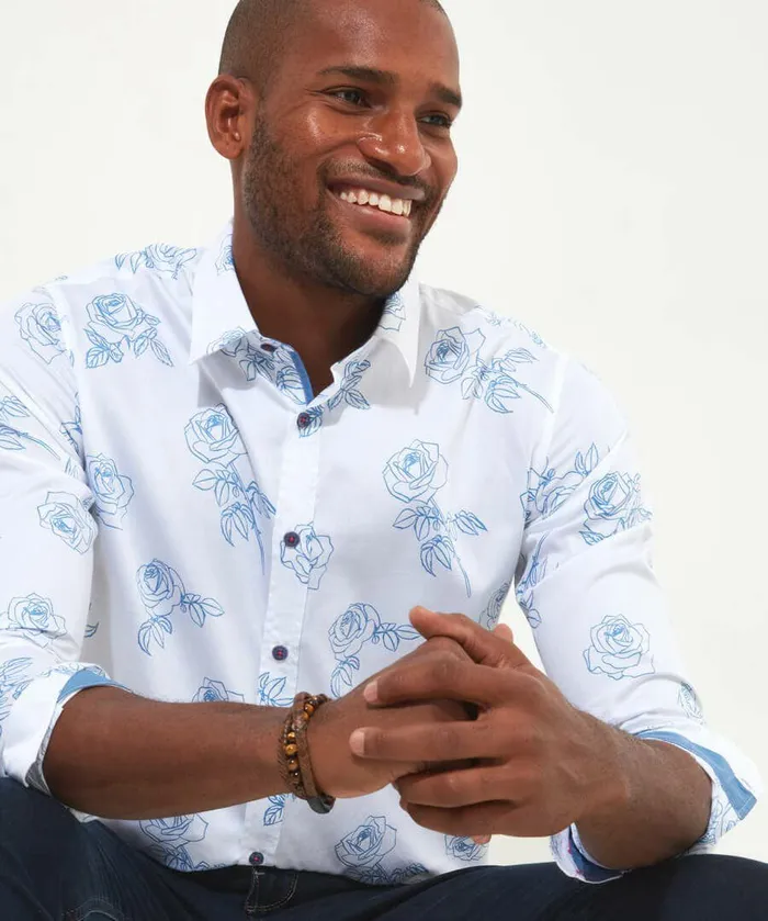 Men Joe Browns Stylish Floral Shirt White