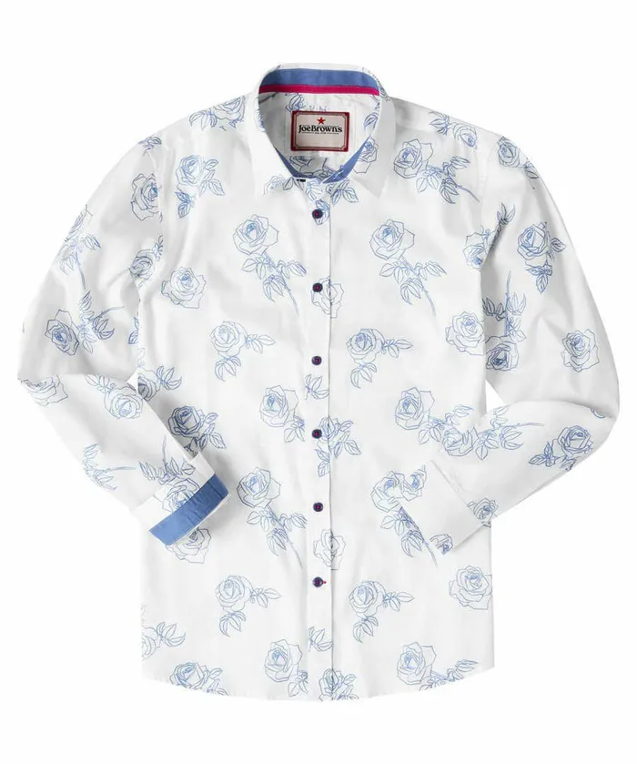 Men Joe Browns Stylish Floral Shirt White