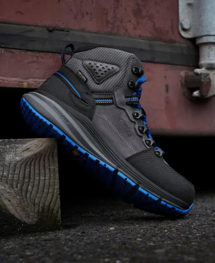 Men KEEN Boots Grey Work Boots 8211 Red Hook Mid WP Men KEEN Boots Grey Work Boots 8211 Red Hook Mid WP