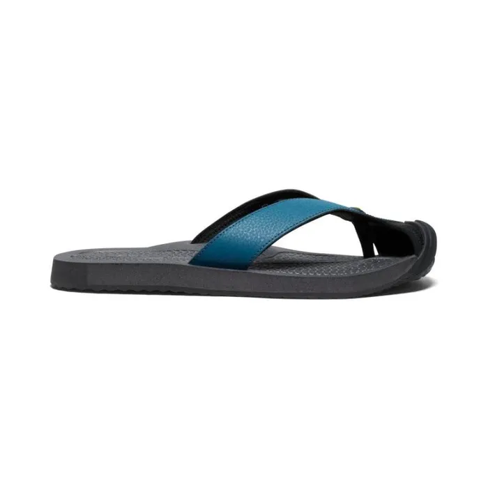 Men KEEN SlipOns Barbados Legion BlueAntique Moss Leather FlipFlop