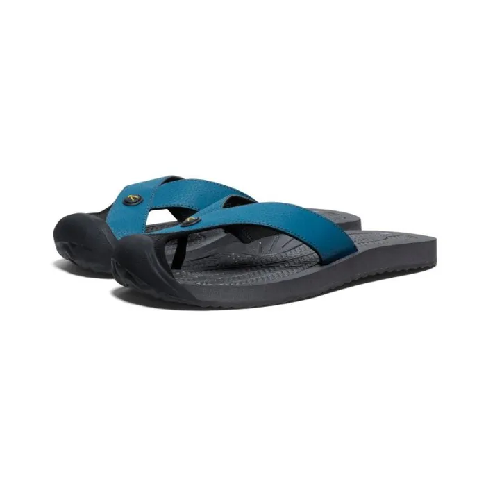 Men KEEN SlipOns Barbados Legion BlueAntique Moss Leather FlipFlop