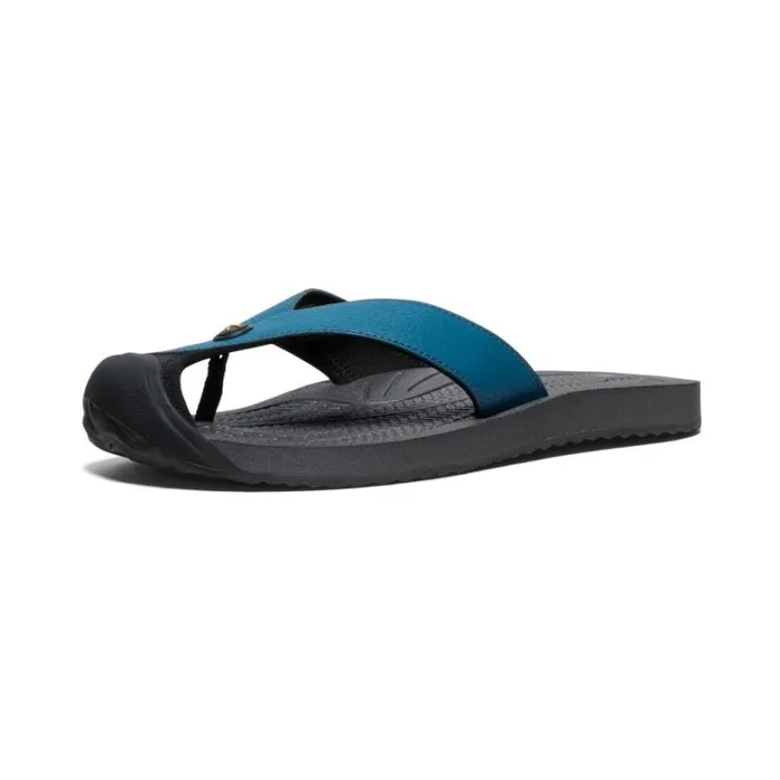 Men KEEN SlipOns Barbados Legion BlueAntique Moss Leather FlipFlop