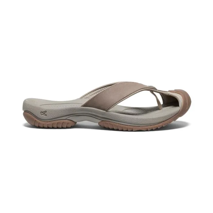 Men KEEN SlipOns Waimea BrindleBirch Leather FlipFlop
