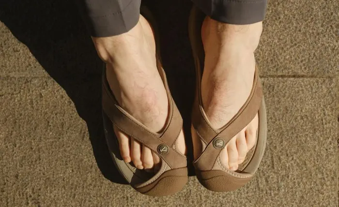 Men KEEN SlipOns Waimea BrindleBirch Leather FlipFlop Men KEEN SlipOns Waimea BrindleBirch Leather FlipFlop