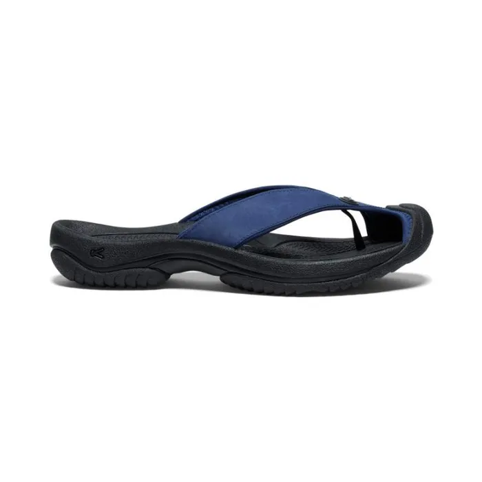 Men KEEN SlipOns Waimea Naval AcademyBlack Leather FlipFlop
