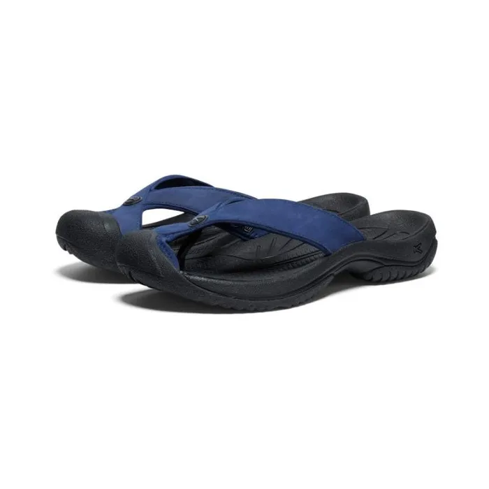 Men KEEN SlipOns Waimea Naval AcademyBlack Leather FlipFlop Men KEEN SlipOns Waimea Naval AcademyBlack Leather FlipFlop