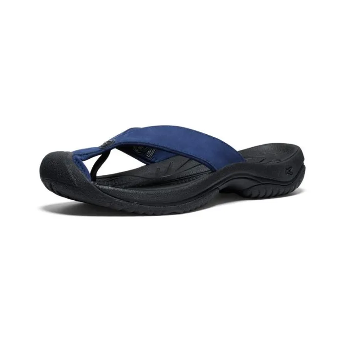 Men KEEN SlipOns Waimea Naval AcademyBlack Leather FlipFlop Men KEEN SlipOns Waimea Naval AcademyBlack Leather FlipFlop