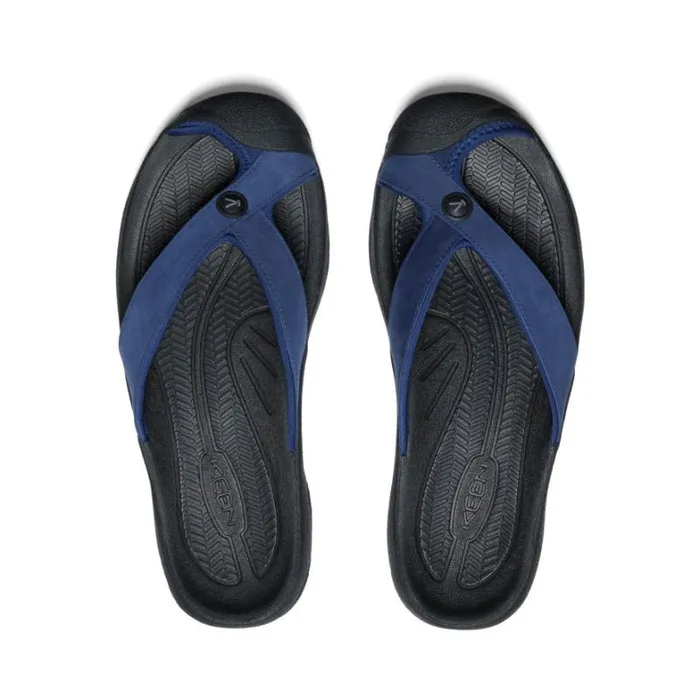 Men KEEN SlipOns Waimea Naval AcademyBlack Leather FlipFlop Men KEEN SlipOns Waimea Naval AcademyBlack Leather FlipFlop