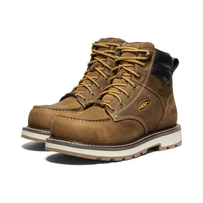 Men KEEN Work Boots and Shoes Cincinnati 6quot Waterproof 90 Heel Boot CarbonFiber Toe