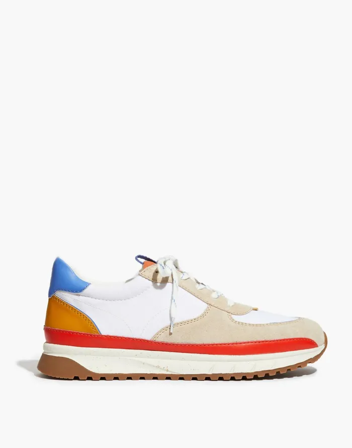 Men Kickoff Trainer Sneakers In Canvas Suede And Leather Light Sand Multi Madewell Sneakers