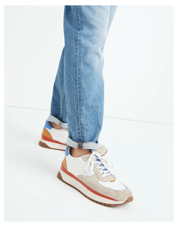 Men Kickoff Trainer Sneakers In Canvas Suede And Leather Light Sand Multi Madewell Sneakers