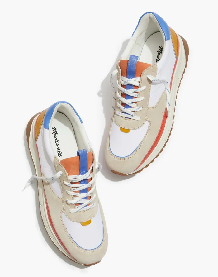 Men Kickoff Trainer Sneakers In Canvas Suede And Leather Light Sand Multi Madewell Sneakers