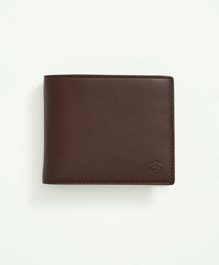 Men Lambskin Wallet Brown Brooks Brothers Bags and Leather Goods