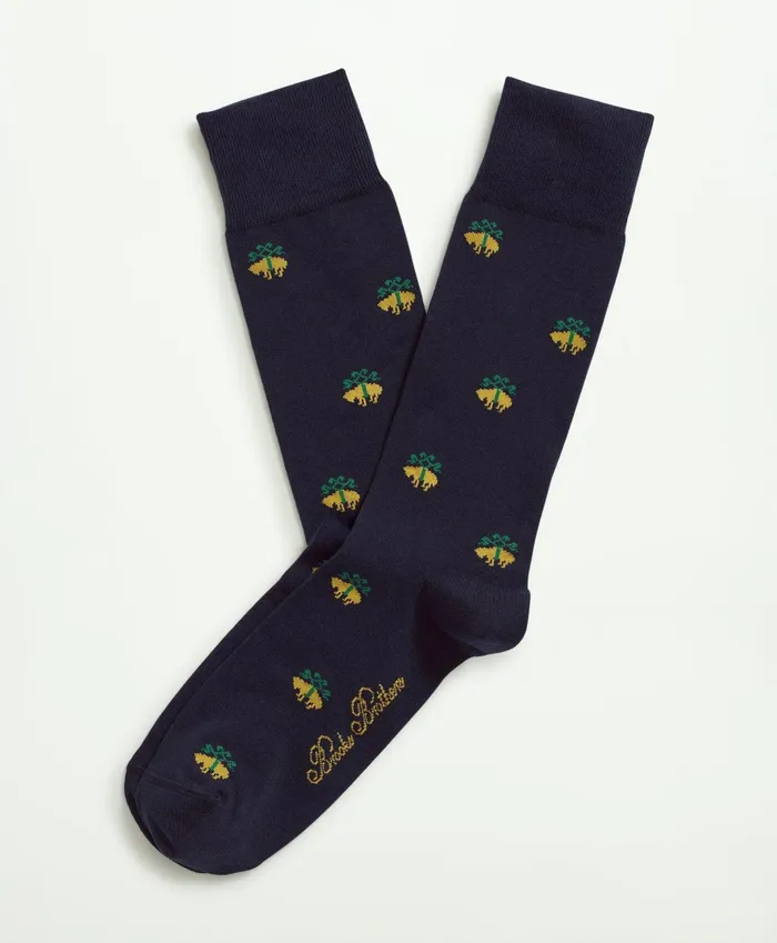 Men Logo Crew Socks Navy Brooks Brothers Sock