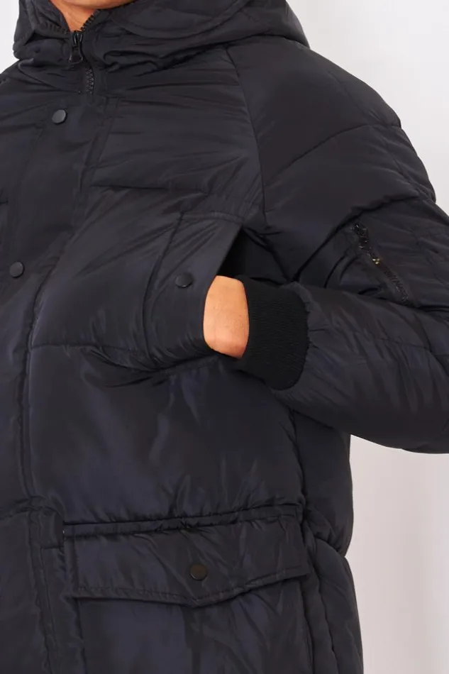 Men Longline Down Jacket In Black Black Brentiny Paris Parkas And Down Jackets