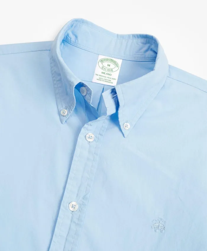 Men Milano Fit GarmentDyed Sport Shirt Light Blue Brooks Brothers Sport Shirts