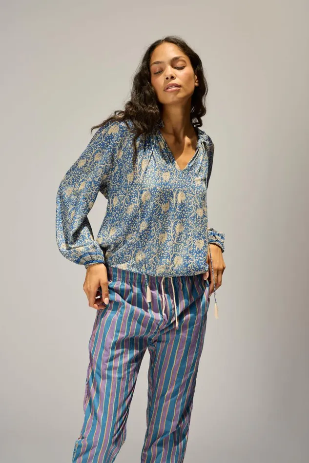 Men Natalie Martin William Pant Men039s Batik Stripe Lavender