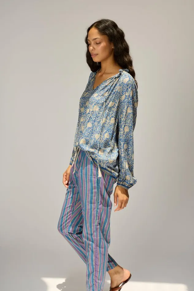 Men Natalie Martin William Pant Men039s Batik Stripe Lavender