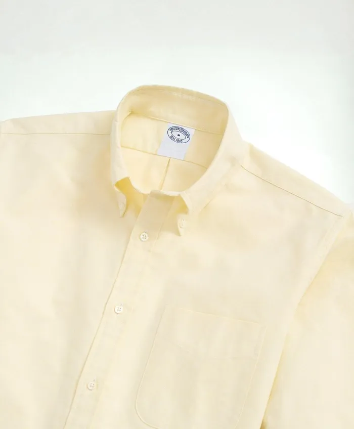 Men Original Polo ButtonDown Oxford Shirt Yellow Brooks Brothers Sport Shirts