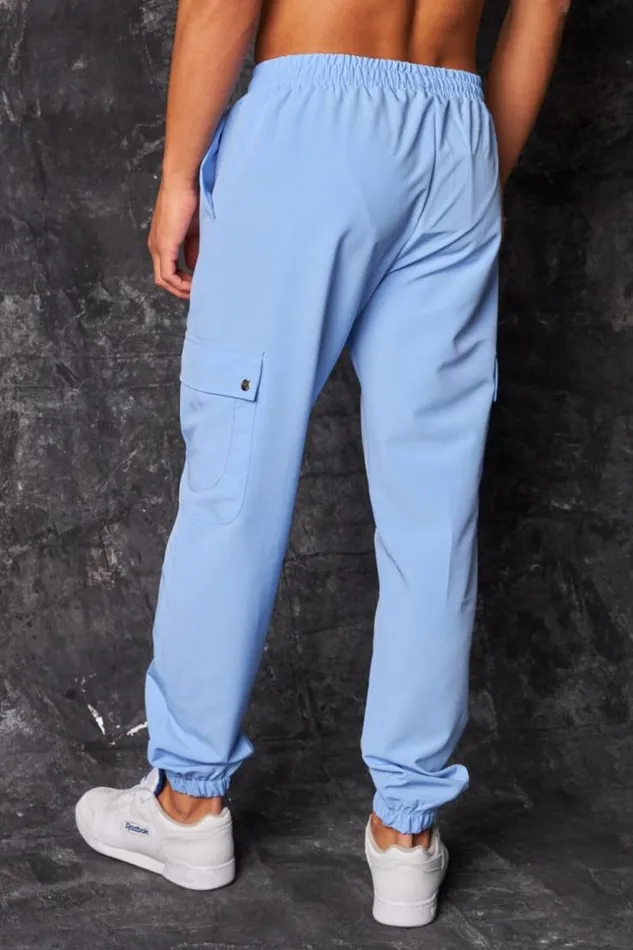 Men Pantalon De Jogging Fluide Cargo Bleu Clair Bleuclair Brentiny Paris Pants Men Pantalon De Jogging Fluide Cargo Bleu Clair Bleuclair Brentiny Paris Pants