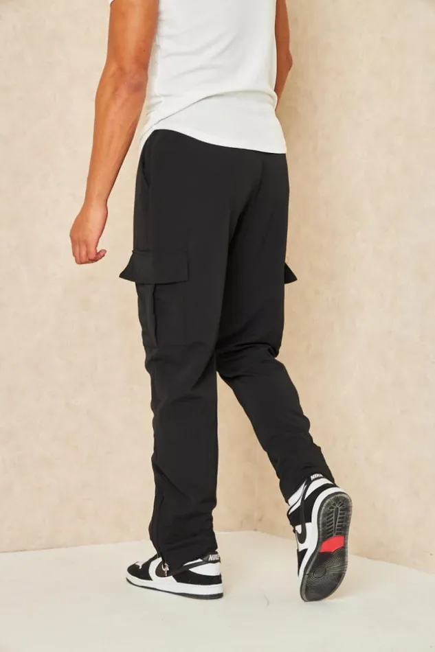 Men Pantalon De Jogging Noir Zipp Aux Chevilles Black Brentiny Paris Pants