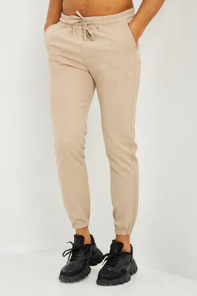 Men Pantalon De Jogging Uni Beige Beige Brentiny Paris Jogging Bottoms