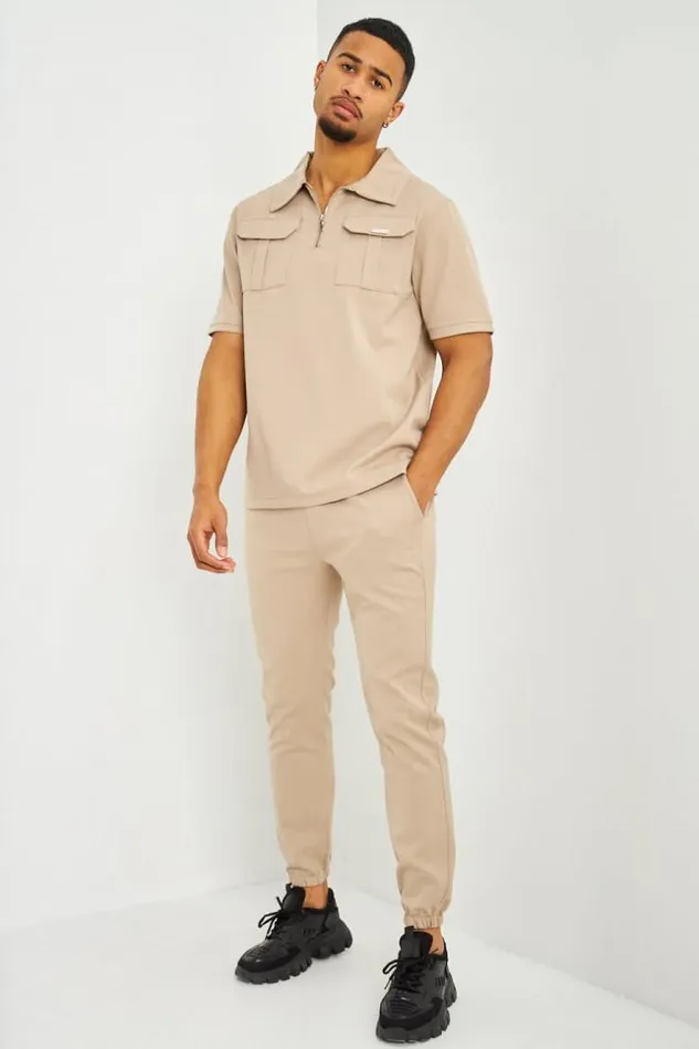 Men Pantalon De Jogging Uni Beige Beige Brentiny Paris Jogging Bottoms