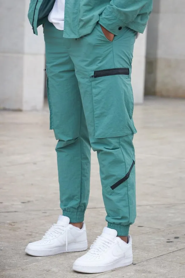 Men Pantalon Vert En Toile Poches Green Brentiny Paris Pants