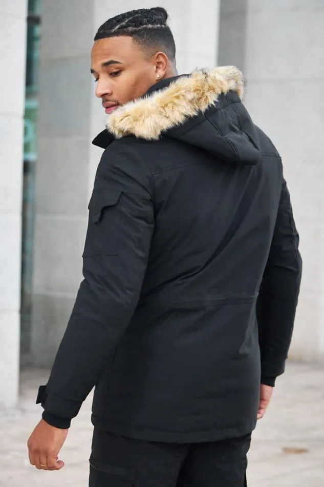 Men Parka BiMatire Noire Capuche En Fourrure Black Brentiny Paris Parkas And Down Jackets Men Parka BiMatire Noire Capuche En Fourrure Black Brentiny Paris Parkas And Down Jackets