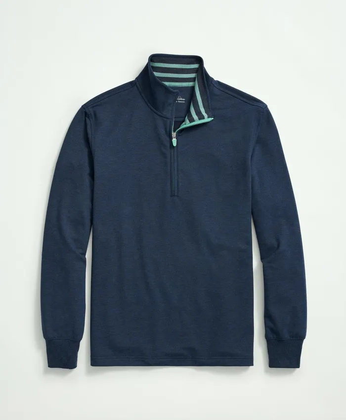 Men Performance HalfZip Navygreen Brooks Brothers TShirts and Sweats