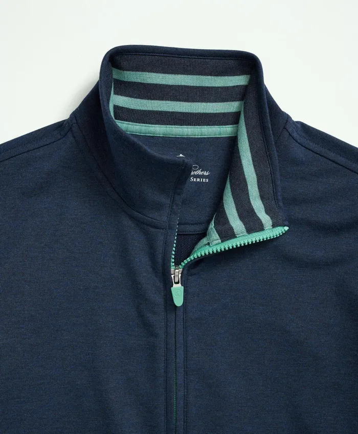 Men Performance HalfZip Navygreen Brooks Brothers TShirts and Sweats