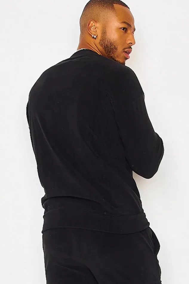 Men Polar Fleece Sweatshirt In Black Black Brentiny Paris Sweatshirts and Pullovers