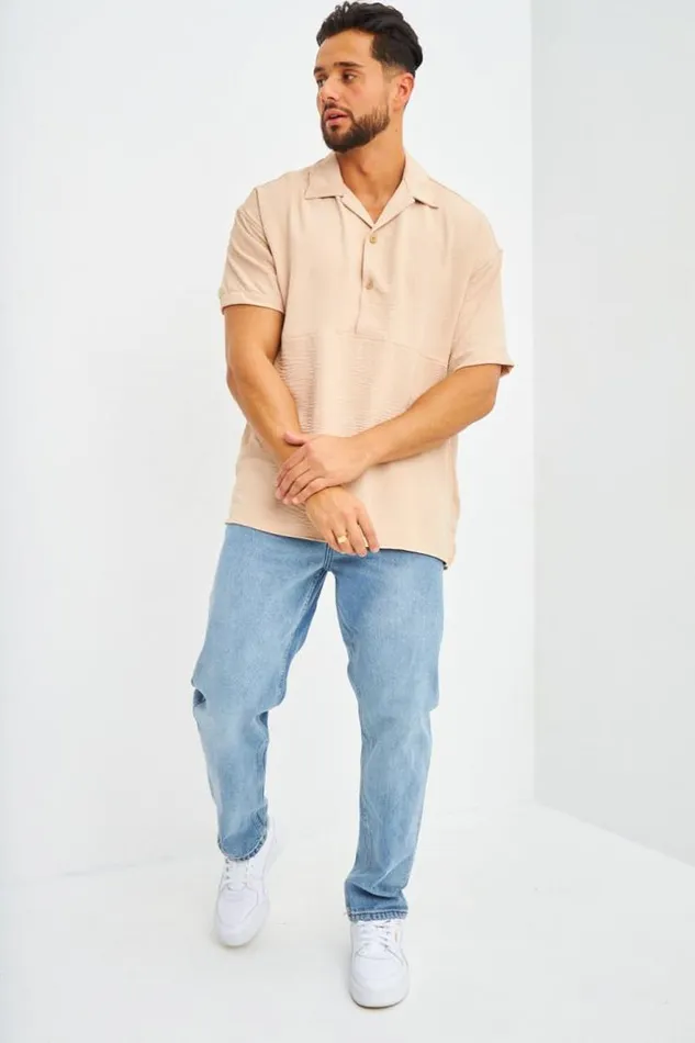 Men Polo Beige Fluide Beige Brentiny Paris Polo Shirts