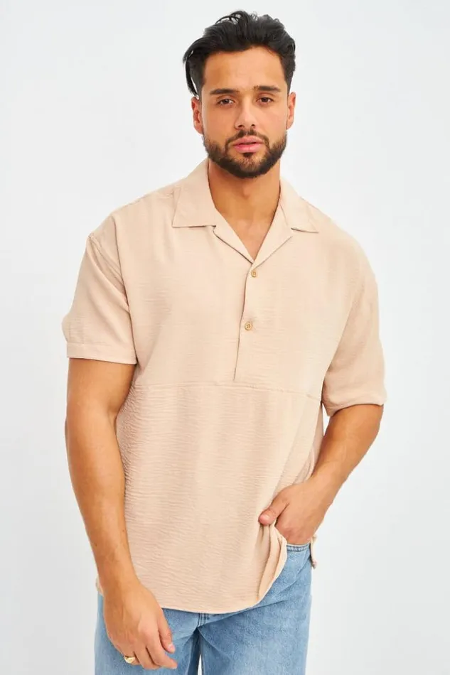 Men Polo Beige Fluide Beige Brentiny Paris Polo Shirts