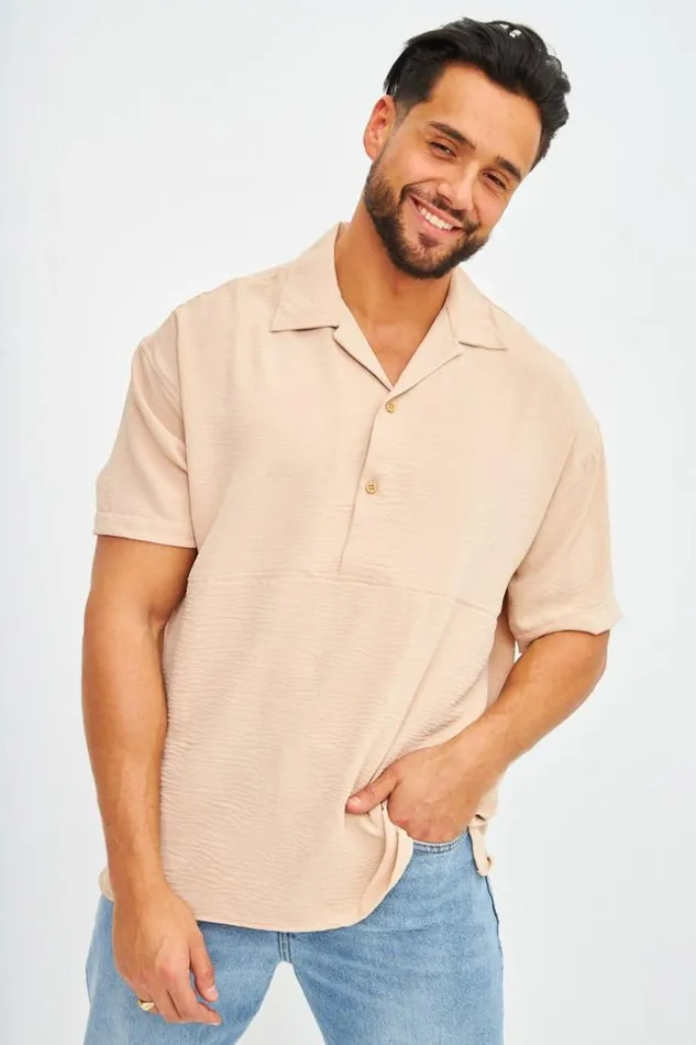 Men Polo Beige Fluide Beige Brentiny Paris Polo Shirts