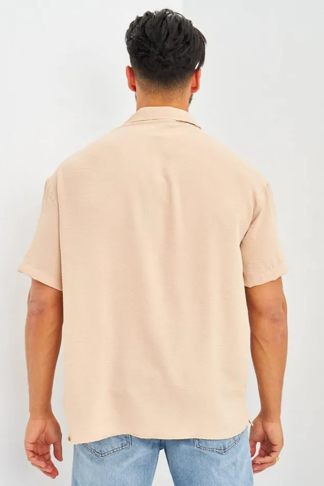 Men Polo Beige Fluide Beige Brentiny Paris Polo Shirts