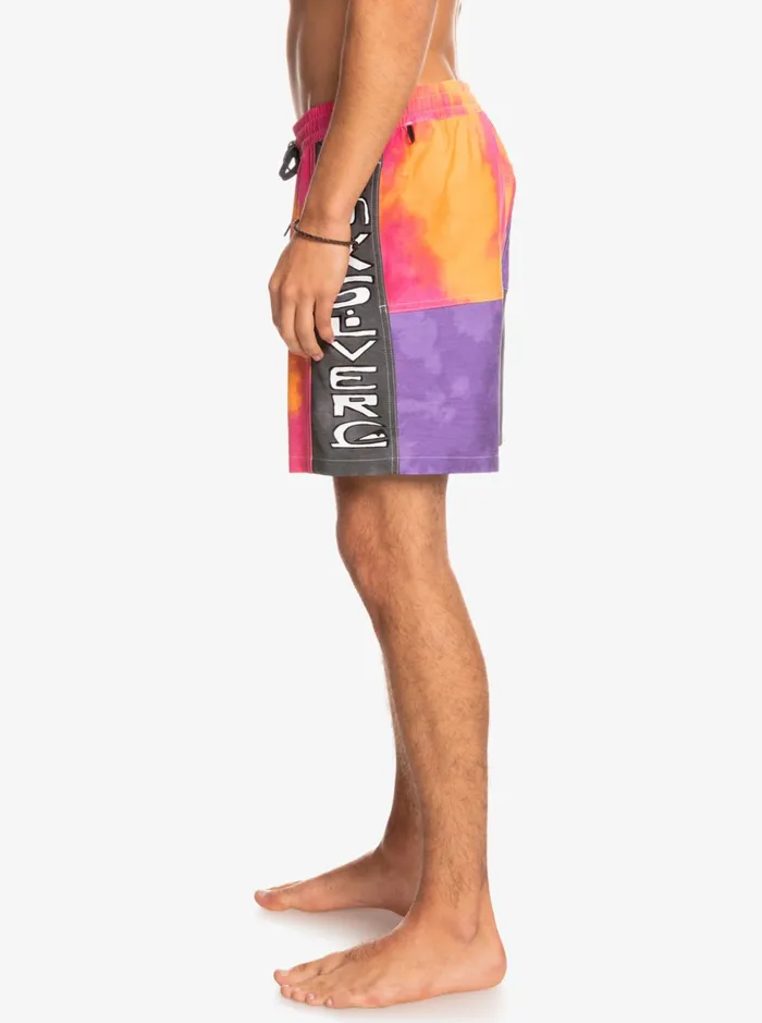 Men Quiksilver Boardshorts Acid Wash 17034 Volleys Shocking Pink