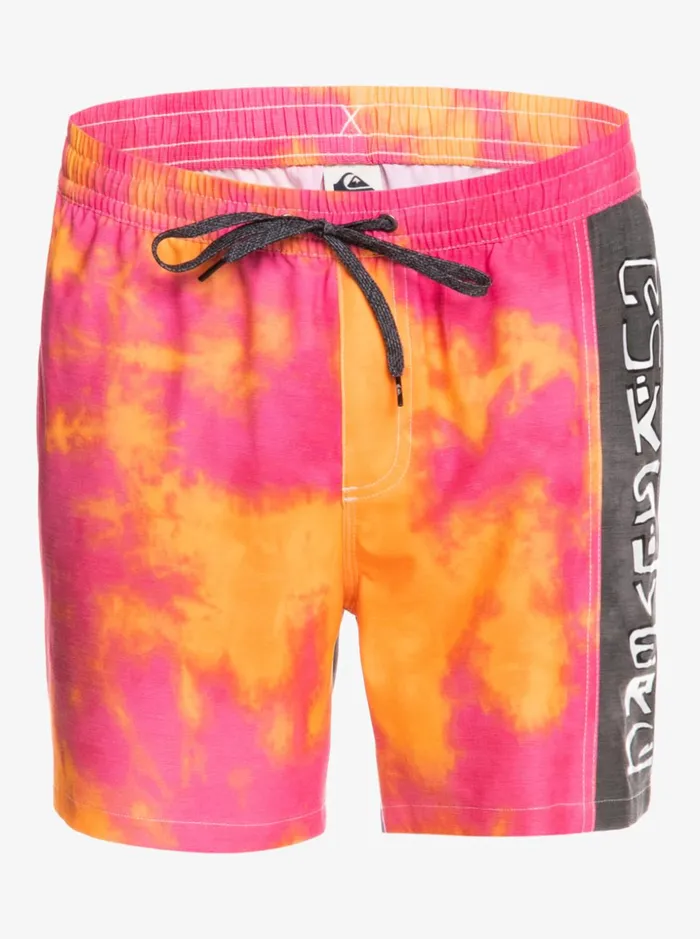 Men Quiksilver Boardshorts Acid Wash 17034 Volleys Shocking Pink