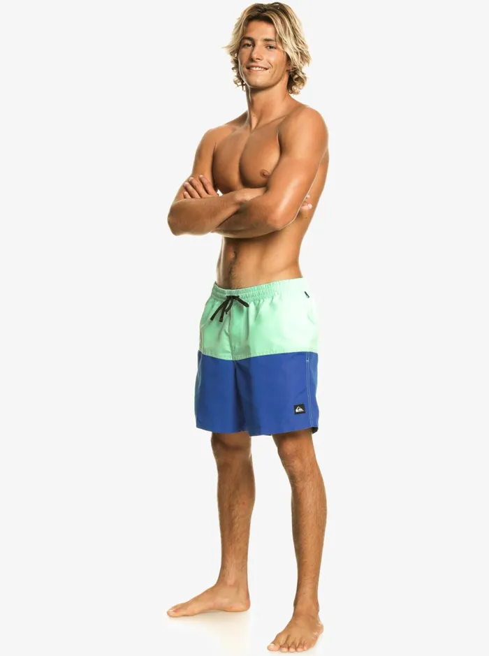Men Quiksilver Boardshorts Butt Logo 17034 Volleys Snorkel Blue Men Quiksilver Boardshorts Butt Logo 17034 Volleys Snorkel Blue