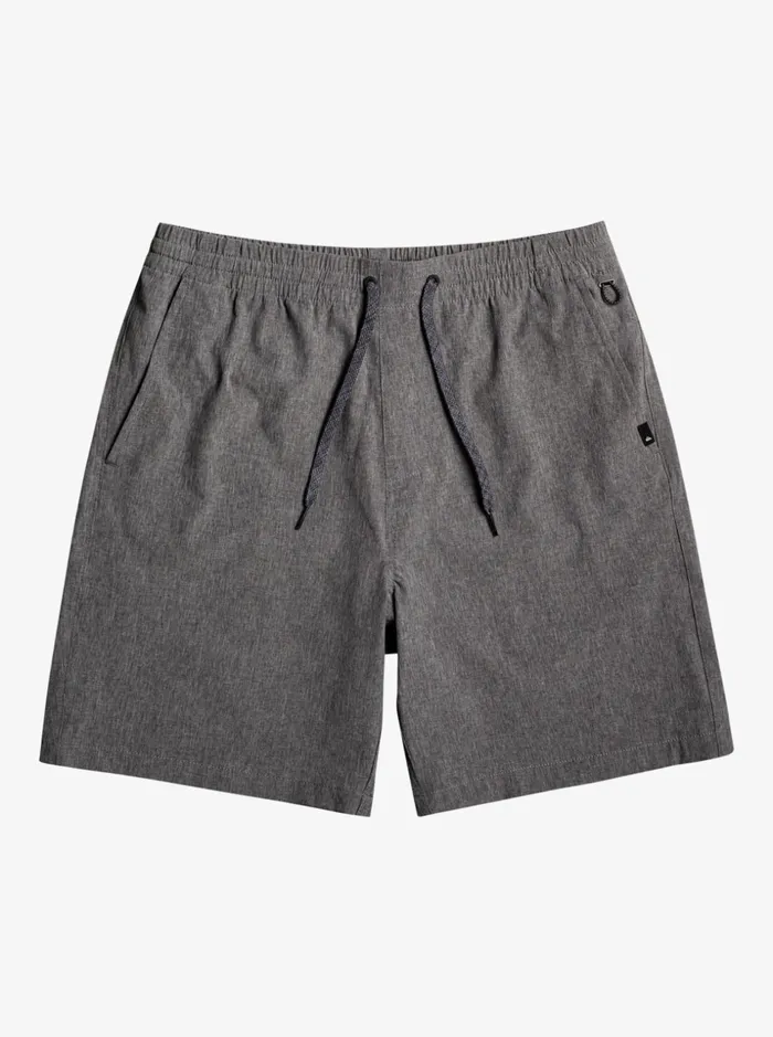 Men Quiksilver Boardshorts Elastic Heather Amphibian 18034 Hybrid Shorts Black