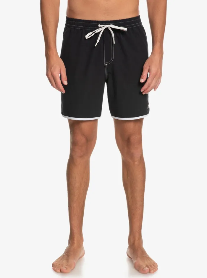 Men Quiksilver Boardshorts Original Scallop 17034 Volleys Black Men Quiksilver Boardshorts Original Scallop 17034 Volleys Black