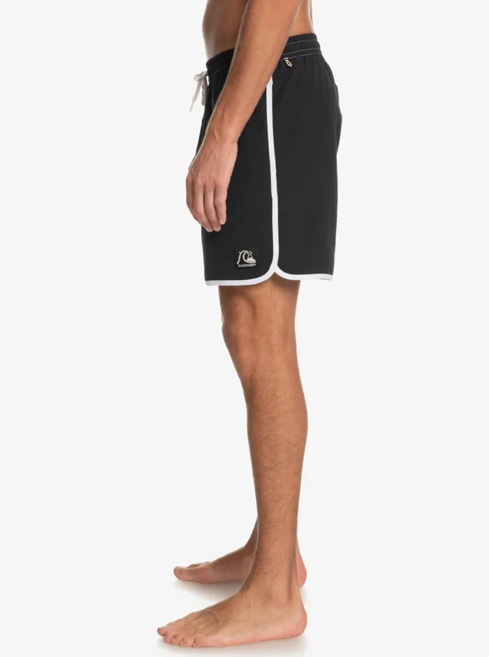 Men Quiksilver Boardshorts Original Scallop 17034 Volleys Black Men Quiksilver Boardshorts Original Scallop 17034 Volleys Black