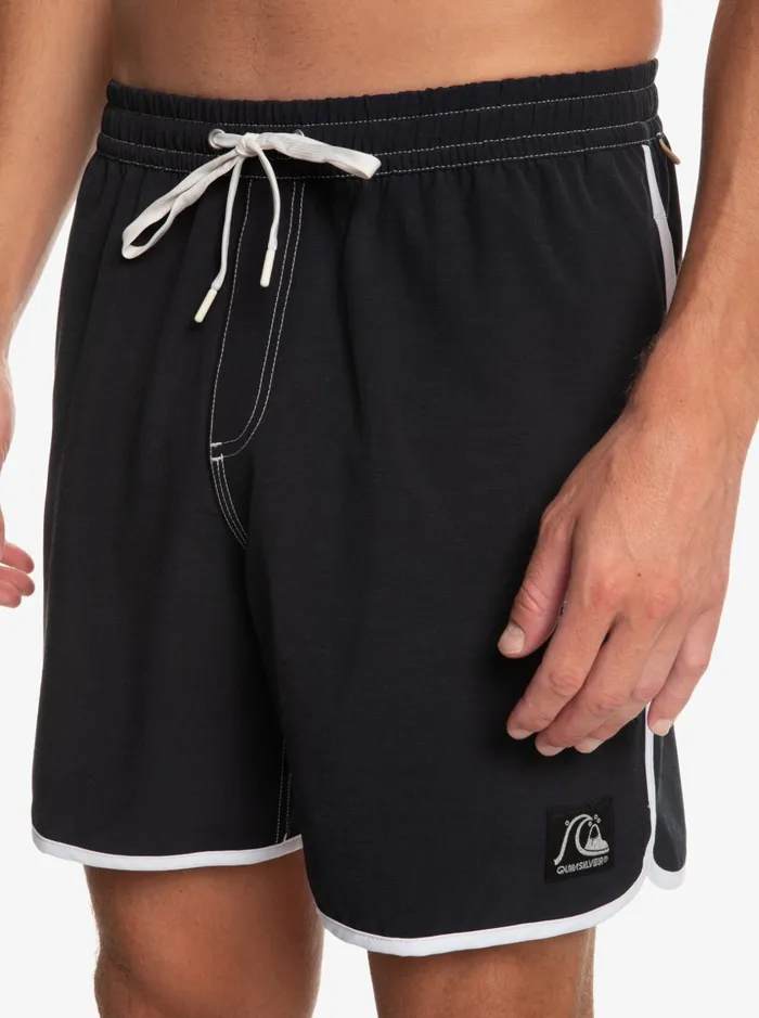 Men Quiksilver Boardshorts Original Scallop 17034 Volleys Black Men Quiksilver Boardshorts Original Scallop 17034 Volleys Black